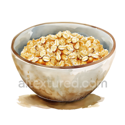 seamless Watercolor Style Oat Bran Hot Cereal Breakfast Bowl Graphic texture 8k free download PBR
