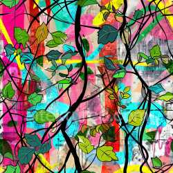 seamless Seamless 3D PBR Graffiti Texture Featuring Colorful Abstract Background and Stylized Vine Leaves texture 8k free download PBR