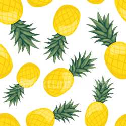 Pattern Bundle - Seamless 3D Pineapple Pattern PBR Texture with Bright Tropical Fruits and Greenery texture preview