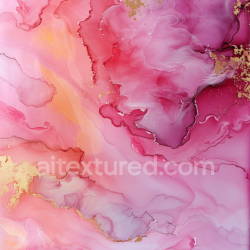 seamless Seamless 3D Alcohol Ink PBR Texture Featuring Flowing Pink and Gold Swirls texture 8k free download PBR