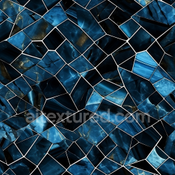 seamless Seamless 3D Black and Blue Marble Mosaic PBR Texture with Irregular Tile Pattern texture 8k free download PBR
