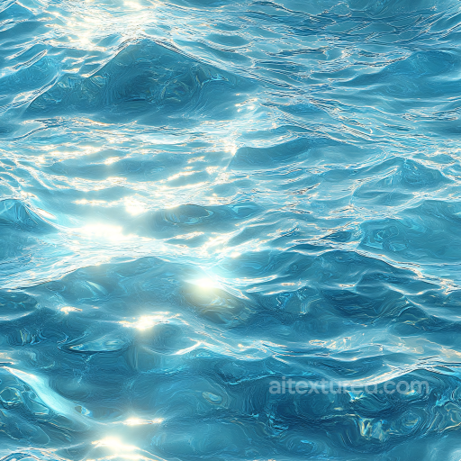 water PBR texture with realistic sunlit ocean surface and gentle waves seamless Water PBR texture