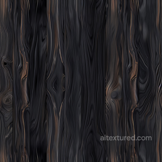 Charred Black Wood Planks Texture with Deep Grain and Knots Wood texture preview