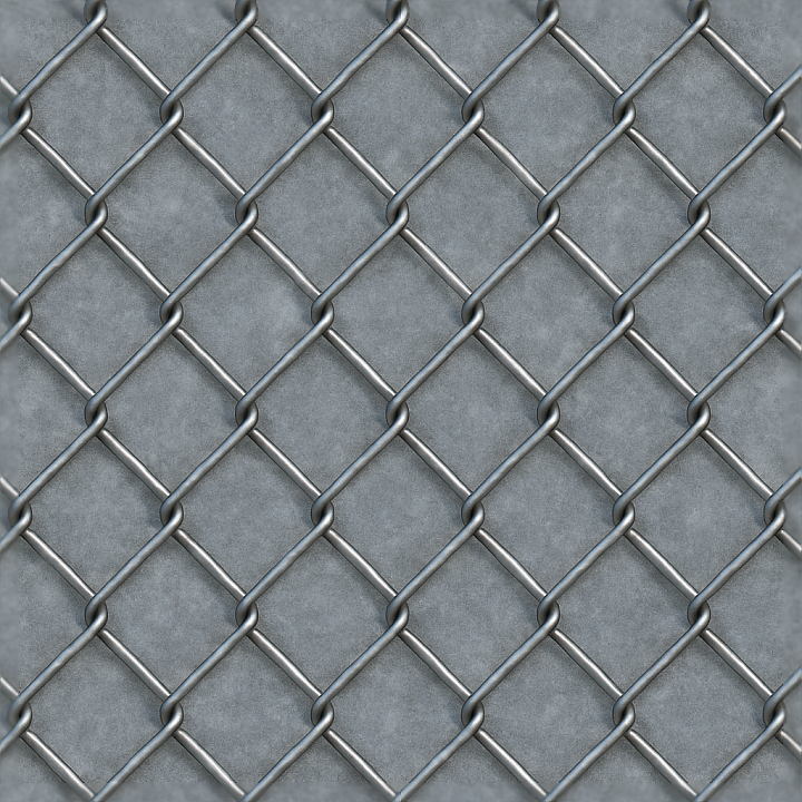 Chain Link Fence With Galvanized Metal And Fence Wire Details seamless PBR texture preview