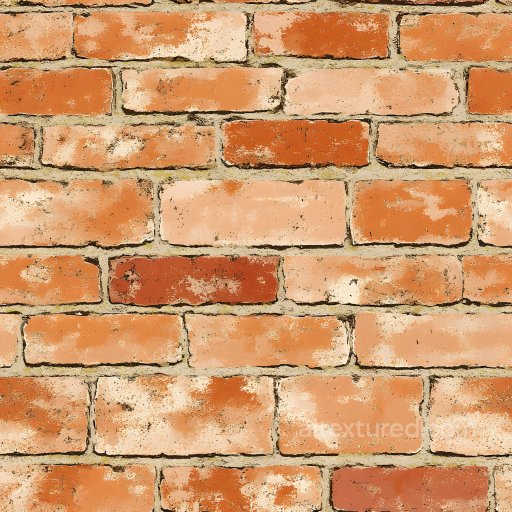 Weathered Cracked Red Brick Wall Seamless Texture with Chipped Surfaces seamless Brick PBR texture