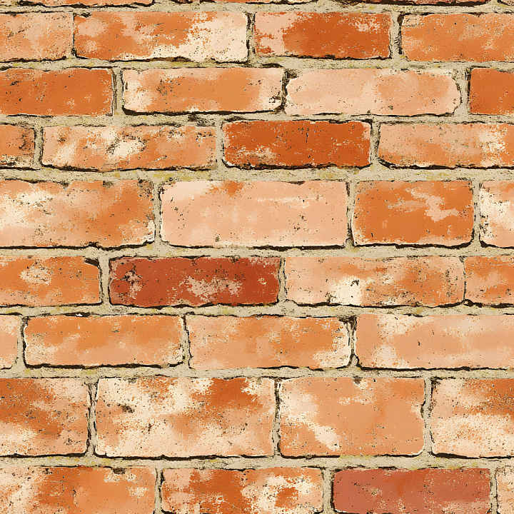 Weathered Cracked Red Brick Wall with Chipped Surfaces seamless PBR texture preview