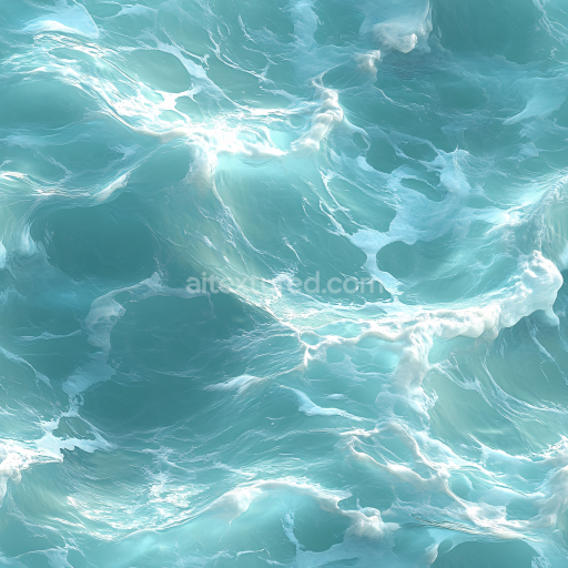 Seamless Realistic 3D Ocean Water Surface PBR Texture with Dynamic Foam
