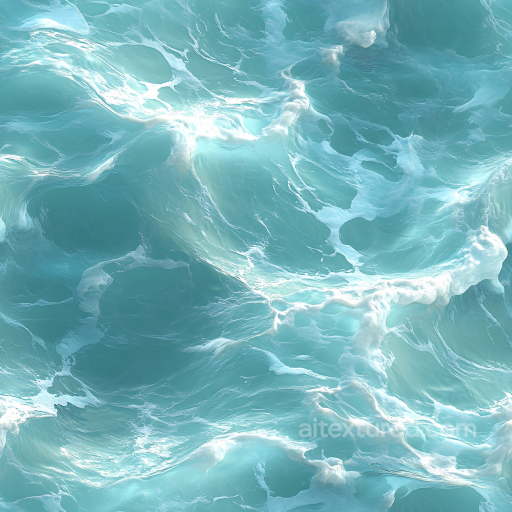 Seamless Realistic 3D Ocean Water Surface PBR Texture with Dynamic Foam seamless Water PBR texture