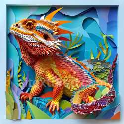 seamless Seamless 3D PBR Texture of Vivid Bearded Dragon Scales with Spiked Detail texture 8k free download PBR