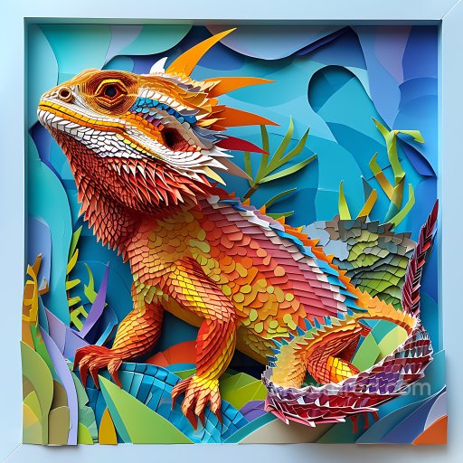 Animal - Seamless 3D PBR Texture of Vivid Bearded Dragon Scales with Spiked Detail texture preview