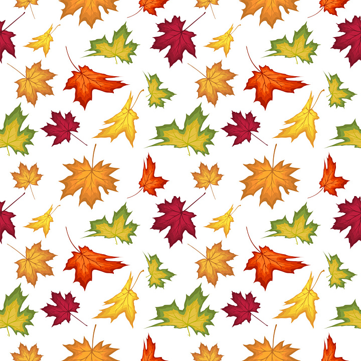 with Colorful Autumn Leaves Pattern seamless PBR texture preview