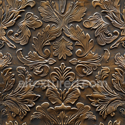 seamless Seamless 3D embossed vintage brown leather PBR texture with intricate floral pattern texture 8k free download PBR