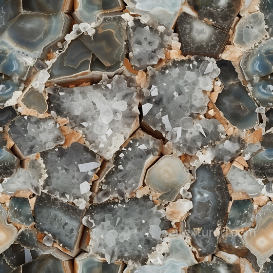 Polished Agate Stone Texture with Crystal Inclusions Stone texture preview