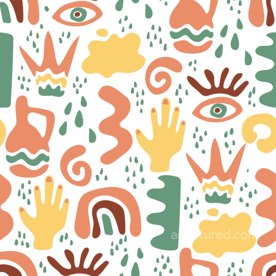 Featuring Abstract Boho Organic Shapes in Earth Tones Boho Seamless texture preview