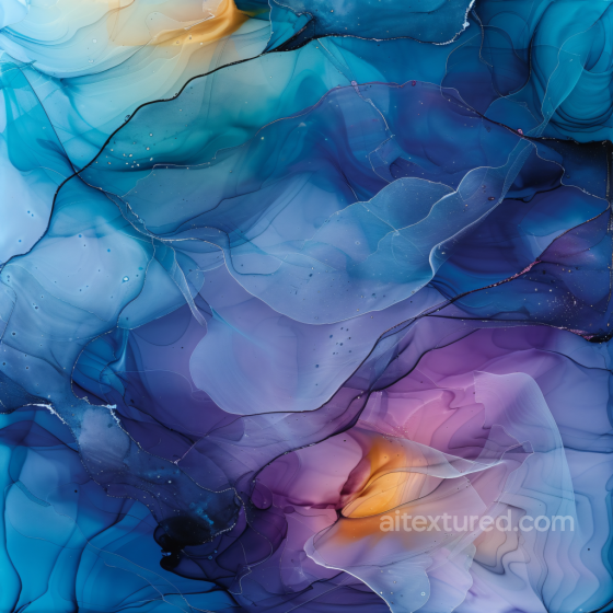 Alcohol Ink PBR Texture with Blue and Purple Fluid Waves Alcohol ink texture preview