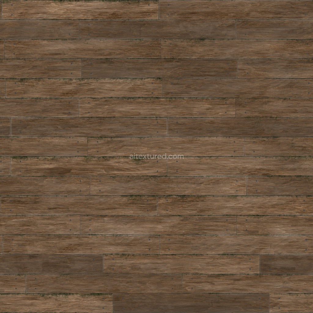 Seamless PBR wood planks texture with detailed grain