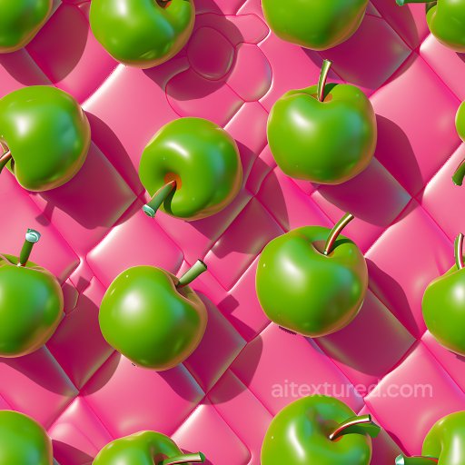 Inflated Quilted Vinyl Panels Texture in Bright Pink seamless Inflated PBR texture