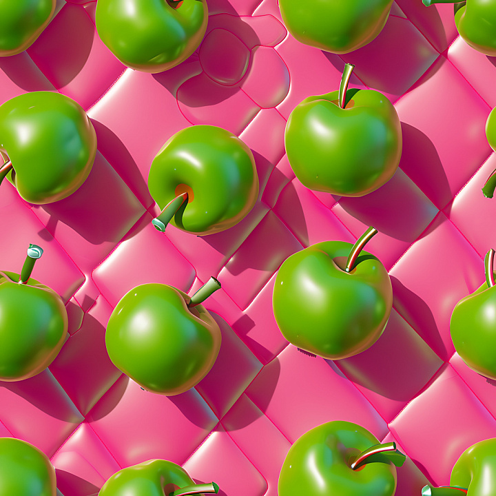 Inflated Quilted Vinyl Panels in Bright Pink seamless PBR texture preview