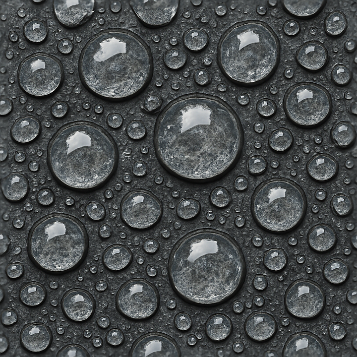Liquid Bubble Cluster On Wet Stone Surface seamless PBR texture preview