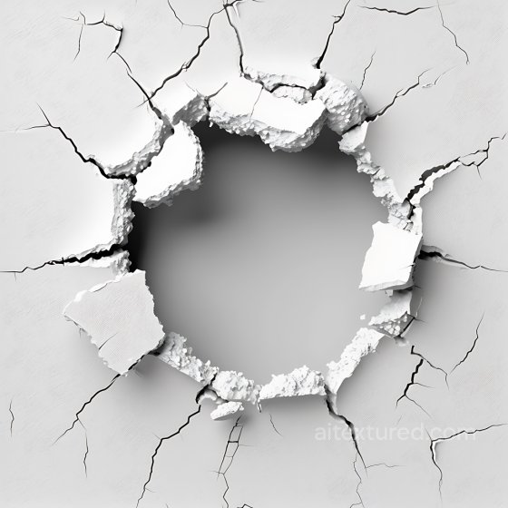 cracked plaster PBR texture featuring large hole and jagged fractures Cracked & Holes texture preview