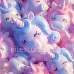 seamless Seamless 3D Inflated PBR Texture Featuring Pink and Blue Plush Unicorns texture 8k free download PBR