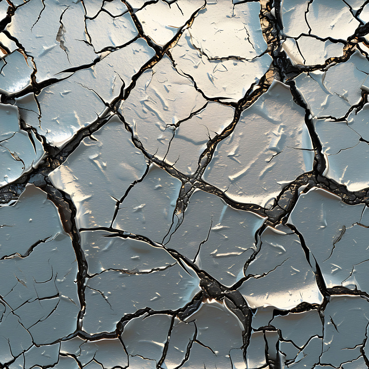 Cracked Dry Earth With Deep Jagged Fissures And Peeling Crust seamless PBR texture preview