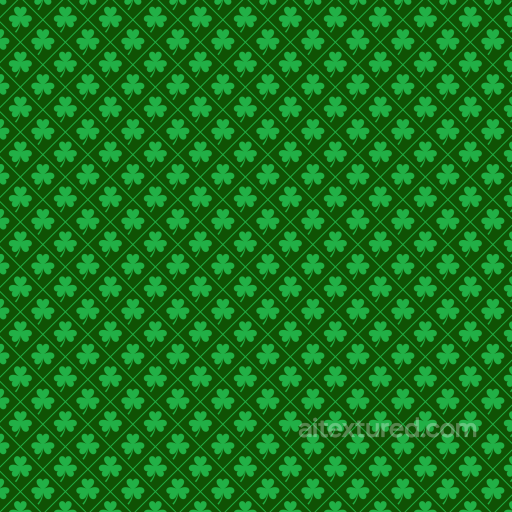 St Patrick Shamrock Pattern Textile Texture in Green seamless St patrick PBR texture
