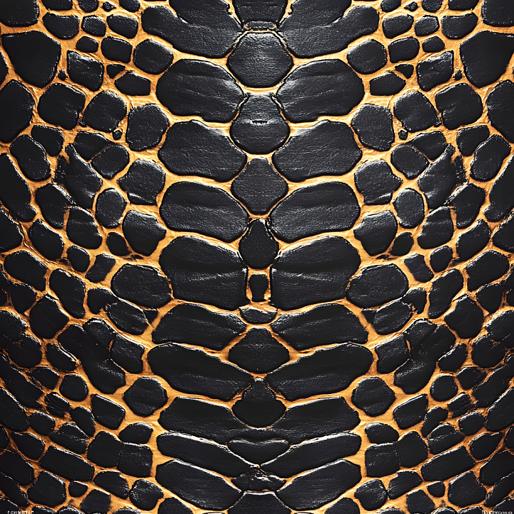 Glossy Reptilian Skin Scales with Deep Crevices seamless PBR texture preview