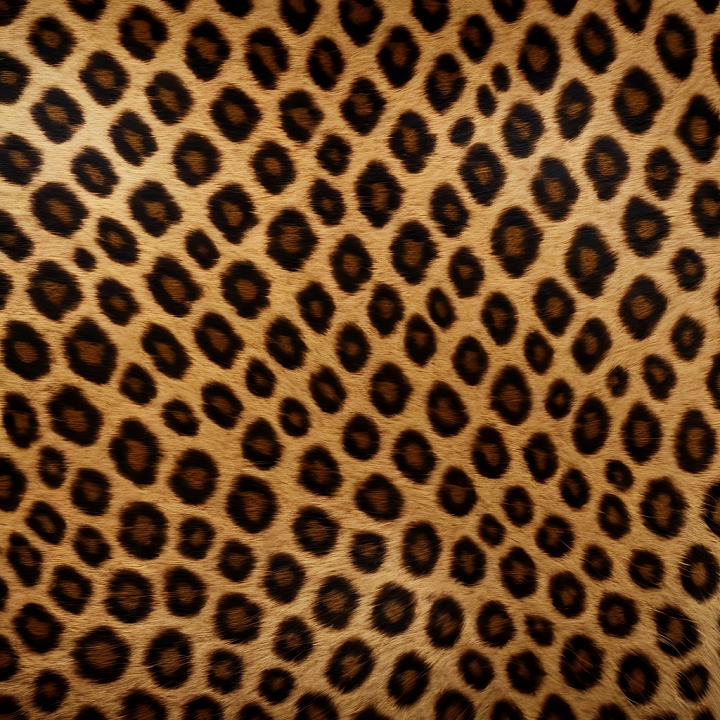 Leopard Print Fur with Natural Spots and Warm Tones seamless PBR texture preview