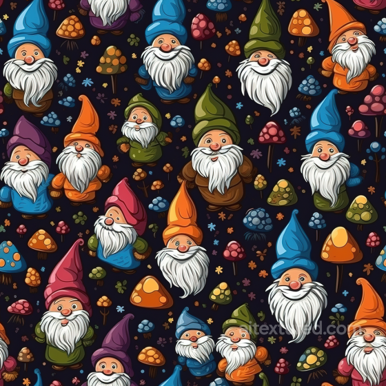 Featuring Colorful Cartoon Gnomes and Mushrooms All Easter Digital paper texture preview