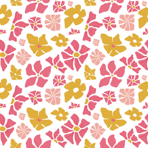 Pattern Bundle - Seamless 3D Pattern PBR Texture Featuring Hand-Drawn Floral Motifs in Warm Colors texture preview