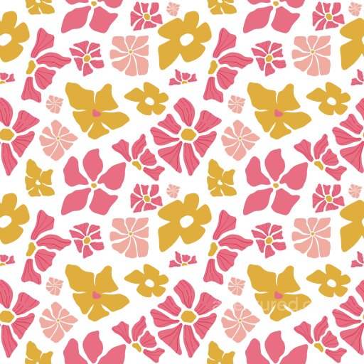 Pattern PBR Texture Featuring Hand-Drawn Floral Motifs in Warm Colors seamless Pattern Bundle PBR texture