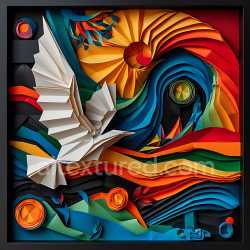 seamless Seamless 3D PBR Texture of Vibrant Origami-Inspired Animal Design texture 8k free download PBR