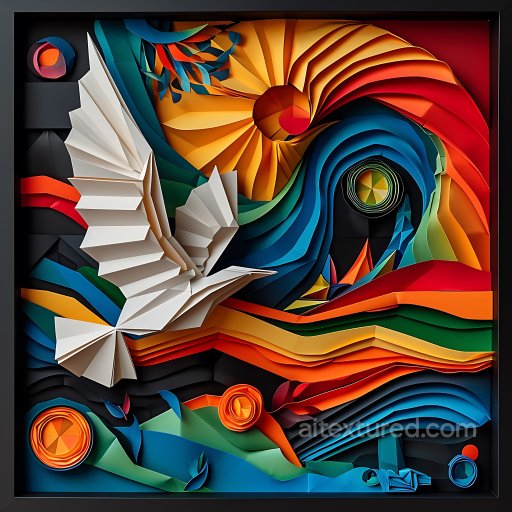 Seamless 3D PBR Texture of Vibrant Origami-Inspired Animal Design texture preview