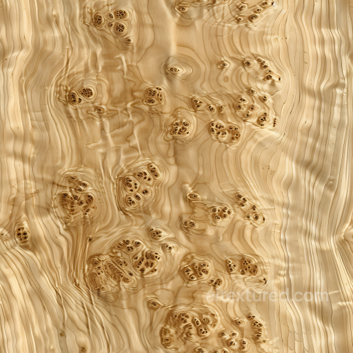 Light Burl Wood Texture Featuring Distinctive Knots and Swirling Grain seamless Wood PBR texture