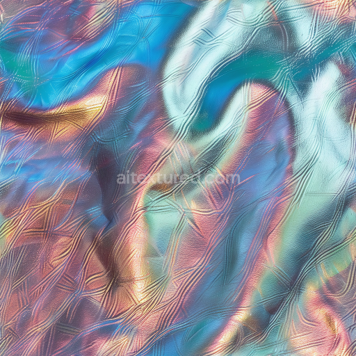 Seamless 3D Iridescent Embossed Leather PBR Texture with Multi-color Sheen