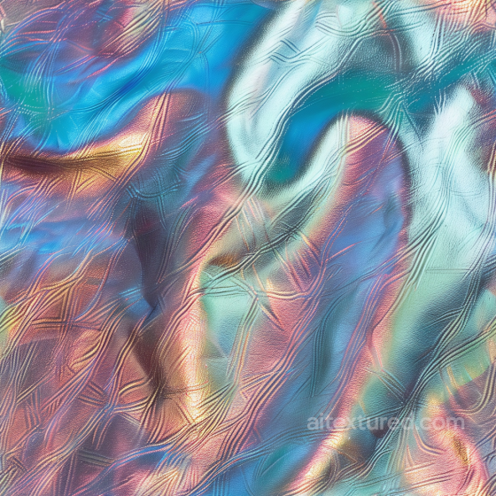 Iridescent Embossed Leather PBR Texture with Multi-color Sheen Leather texture preview