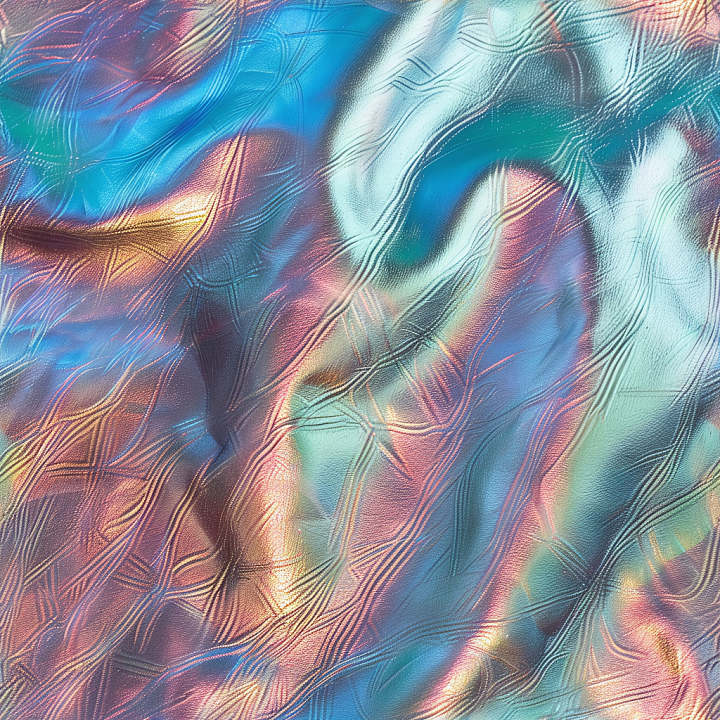 Iridescent Embossed Leather with Multi-color Sheen seamless PBR texture preview