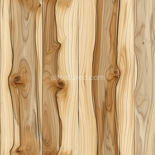 Seamless 3D Pine Wood Planks PBR Texture with Natural Knots and Grain