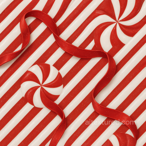 Candy Cane Peppermint Swirl Holiday Sweet seamless Merry christmas PBR texture