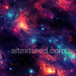 seamless Seamless 3D Space PBR Texture Featuring Vibrant Cosmic Nebula and Starfield texture 8k free download PBR