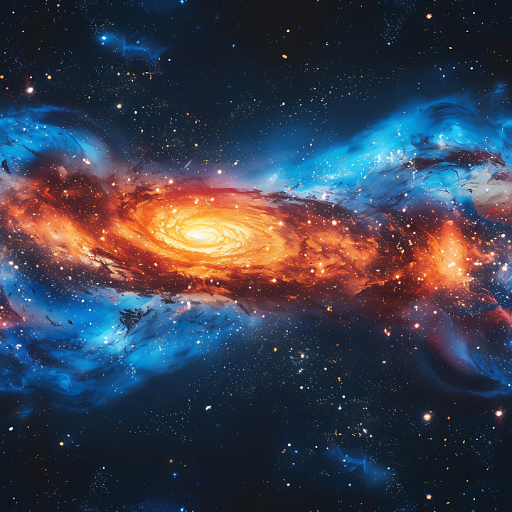 Space Featuring Vivid Galaxy Nebula and Cosmic Glow seamless PBR texture preview