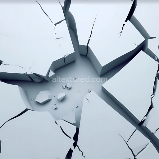 Seamless 3D Cracked Concrete PBR Texture Featuring Bold, Deep Fractures and Chunky Breaks