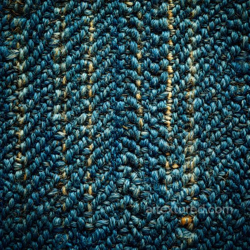 Cracked Denim Fabric PBR Texture with Worn Blue and Yellow Threads seamless Denim jeans PBR texture