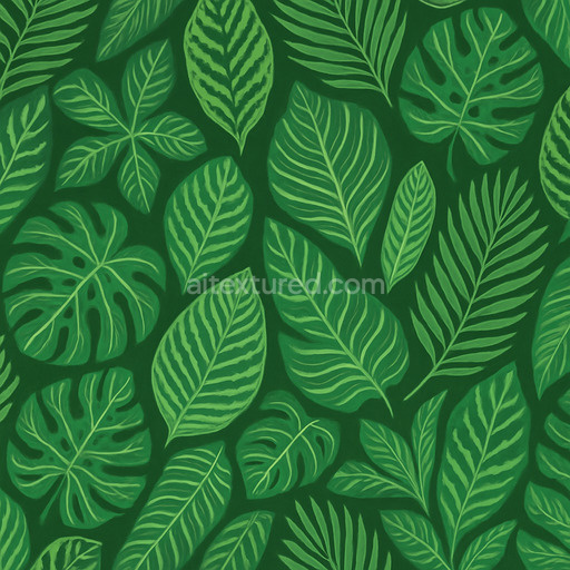 Patterned Tropical Leaves Texture Seamless 1024X1024