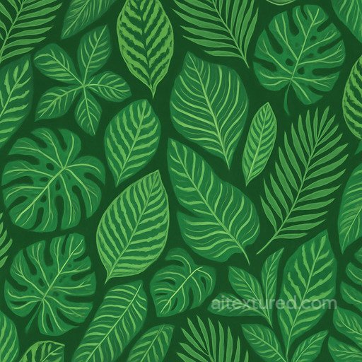 Patterned Tropical Leaves Seamless Texture seamless Foliage PBR texture