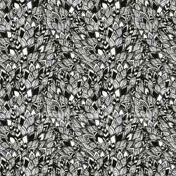 seamless Seamless 3D PBR Texture of Black and White Stylized Leaf Pattern texture 8k free download PBR