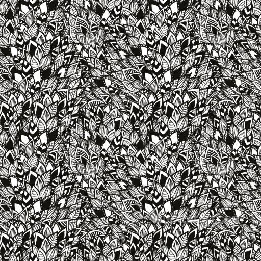 White & Black Texture of Black and White Stylized Leaf Pattern seamless White & Black PBR texture