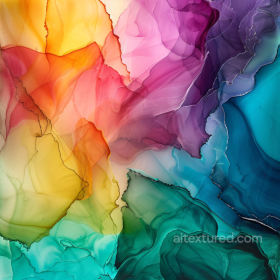 Alcohol Ink PBR Texture Featuring Multicolor Fluid Swirls and Translucent Layers Alcohol ink texture preview