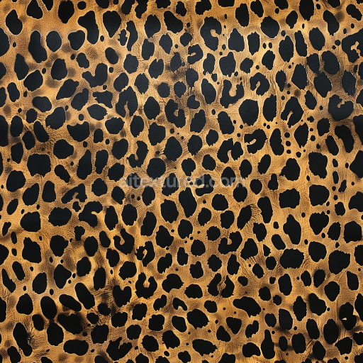Seamless 3D Leopard Print Leather PBR Texture with Raised Grain and Deep Black Pattern